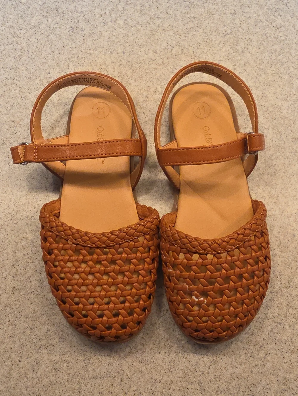 Woven Tan Women’s Ankle-Strap Sandals